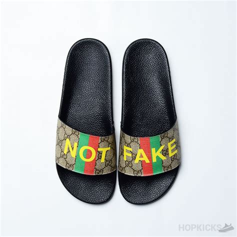 gucci not fake sliders|knock off gucci slides.